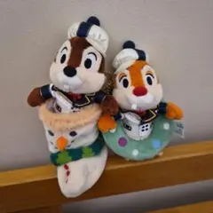 【未使用品】チップとデール クリスマスぬいぐるみキーホルダー 2021タグ付き