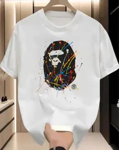 A BATHING APE エイプサンプリングロゴ　Tシャツ　ホワイト　サイズL