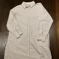 グリーンパークスchocolat time ベージュストライプ シャツワンピース