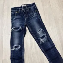 rodeo crownsダメージ加工スキニーデニム ダークブルー