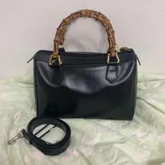 ヴィンテージ　GUCCI グッチ　2way ミニボストン　バンブー　ショルダー付