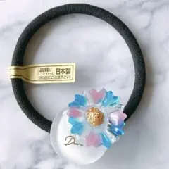 SALE❣️忘れな草 勿忘草 ワスレナグサ♡お花 パール レジン ヘアゴム
