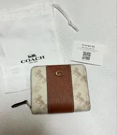 極美品 COACH二つ折り財布 ビルフォールドウォレット ホースアンドキャリッジ