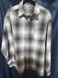 Caltpチェック柄 長袖シャツ グレー系　ネルシャツ　 ストリート　B-BOY