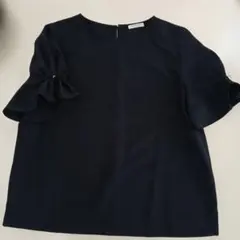 ア*ん様 フリル袖 ネイビー シャツ Lサイズ