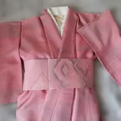 桜色　色無地着物、帯、長襦袢セット