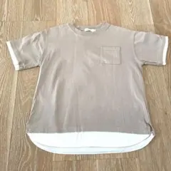 マックハウス⭐︎ベージュ ポケット付重ね着風Tシャツ 150のサムネイル