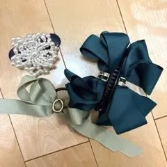ヘアクリップ、ヘアゴム、バレッタのセット