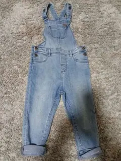 H&M　ベビー　幼児　ライトブルー デニムオーバーオール