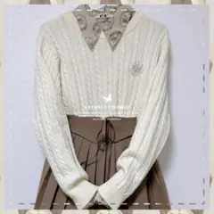 マジェ♡アイボリー♡ロゴ刺繍♡ニット♡セーター