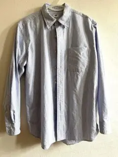 UNIQLO 青　ストライプシャツ　コットンシャツ　Sサイズ
