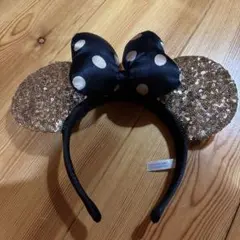 ディズニー カチューシャ スパンコール ドットリボン