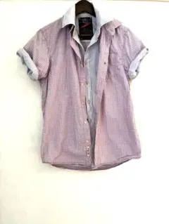 SCOTCH&SODA メンズ半袖シャツ 重ね着風　チェック柄　Sサイズのサムネイル