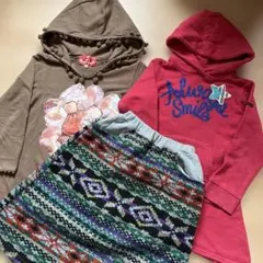 110cm 女の子 秋冬服 3点 묶음 판매 원피스 チュニック スカート