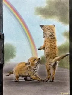 一緒に遊ぼう　色鉛筆画