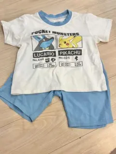 ポケモン Tシャツ　パジャマ 上下セット120cm ルカリオ ピカチュウ