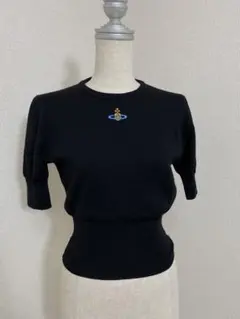 9441.Vivienne Westwood オーブ刺繍 半袖ニット イタリア製