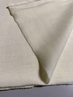 残りわずか　ニット生地　防縮ウール天竺　生成り　Y0463