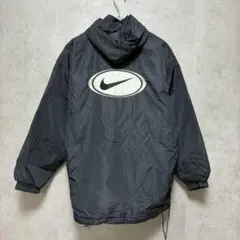 訳あり　90s NIKE 黒 ナイロンジャケット M ビッグロゴ 古着 中綿