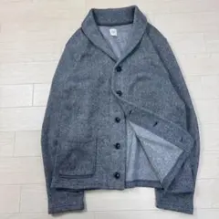 ギャップ　ショールカラー裏起毛ジャケット　ヘリンボーン柄　グレー　XL 秋冬