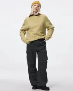 GU コーデュロイパラシュートパンツ カーゴパンツ チャコール グレー