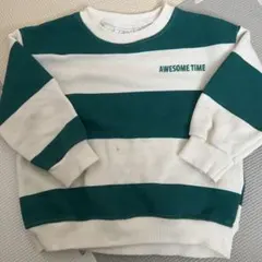 ZARA 緑と白のストライプ トレーナー 92