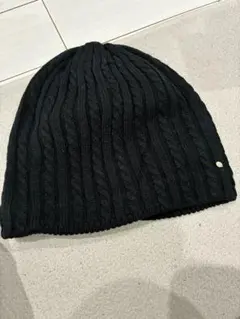 irodori ケーブル編み ニット帽 黒