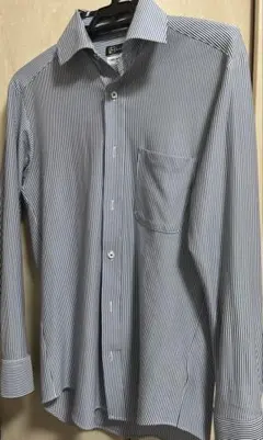 はるやま　i -shirt 長袖　水色　ストライプ　37ー80