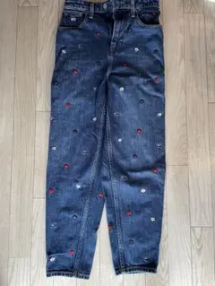 Tommy Jeans 花刺繍 デニム 24/30 ハイウエスト テーパード