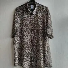 完売品 ZARA レオパード柄 シアー半袖シャツ 豹柄ヒョウ柄 メンズ 3L相当のサムネイル