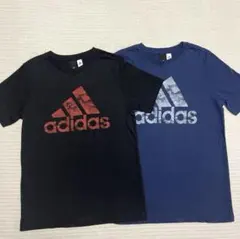 未使用 adidas 半袖Tシャツ 140 150 ブラック ネイビー ジュニアのサムネイル