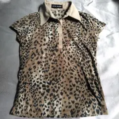 CECIL McBEE ヒョウ柄 半袖ポロシャツ