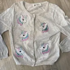 H&M エイチアンドエム キラキラ ユニコーン スパンコール カーディガン