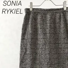 SONIA RYKIEL ひざ丈スカート タイト チェック柄 ウール100%のサムネイル