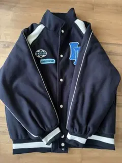 試着程度 美品 スタジャン L表記 ネイビー 刺繍ワッペン 小さめ