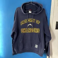 NFL リーボック チャージャーズ 刺繍ロゴ パーカー ネイビー Mサイズ