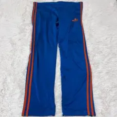 adidas アディダス トラックパンツ ブルー オレンジ スリーストライプス