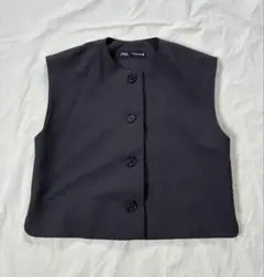 美品 ZARA ZW COLLECTION ベストトップス ネイビーM - メルカリ