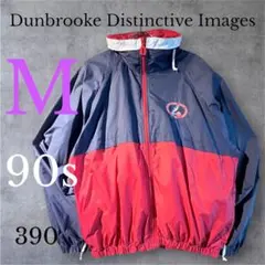 【希少HIBT刺繍】90s ダンブルック ナイロンジャケット フード収納 紺赤