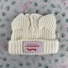 Charles Jeffrey loverboy 猫耳 ニット帽 ホワイト CHARLES JEFFREY LOVERBOY猫耳ニット帽 ホワイト ラバーボーイ