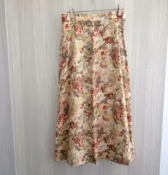 キース ロングスカート フレアスカート 花柄 イエロー グリーン フリー