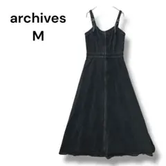 アルシーブ　デニム　キャミワンピース　黒　Ｍ　ジャンパースカート　フレア