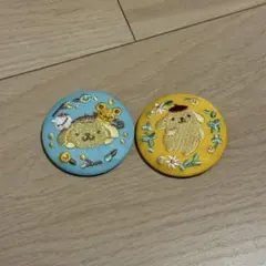 サンリオ ポムポムプリン 刺繍 缶バッジ