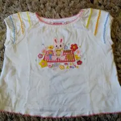 ミキハウス ウサギ刺繍 Tシャツ