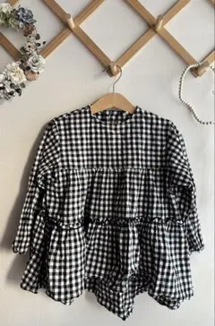 【美品♡】 【ブリーズ】ギンガムチェック　フレアブラウス【110】チュニック