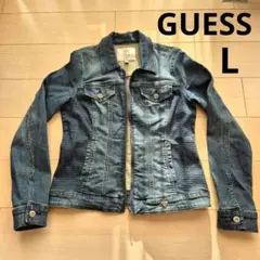 美品　GUESS　ダークブルー　 デニム　ジャケット　L