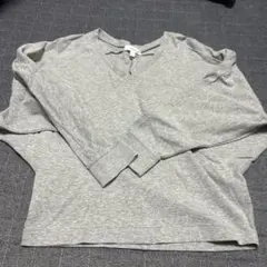 niko and... グレー Vネック長袖Tシャツ