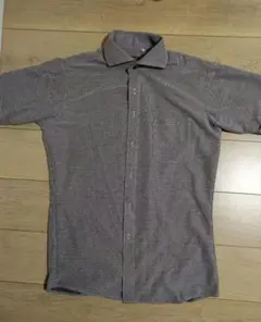 スーツセレクト　Lサイズ グレー チェック柄 半袖シャツ