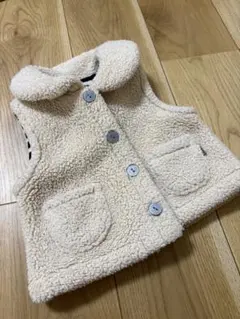 ボア ベビーベスト クリーム色