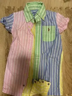 Ralph Lauren マルチカラー ストライプロンパース 75㎝　ベビー